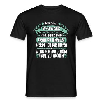 Wir sind Geschwister wir helfen uns - Männer T-Shirt - Schwarz - Vorne - AI Model Male 178 light (178cm)