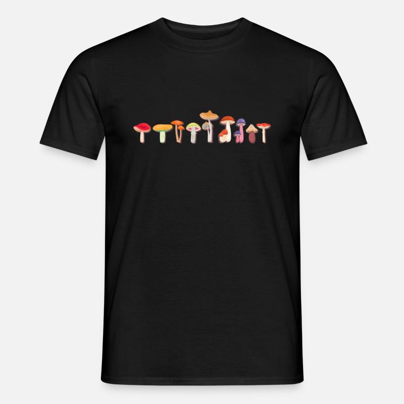 Pilze - Männer T-Shirt - Schwarz