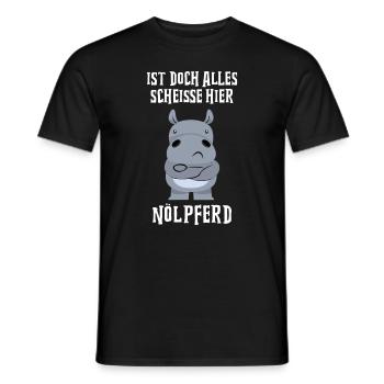 Ist doch alles scheiße hier Nölpferd - Männer T-Shirt - Schwarz - Vorne - AI Model Male 178 light (178cm)