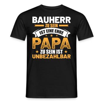 Bauherr Papa Vater - Bauherr Sprüche Geschenkidee - Männer T-Shirt - Schwarz - Vorne - AI Model Male 178 light (178cm)
