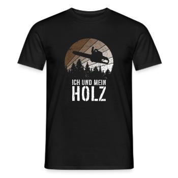 Ich und mein Holz - Männer T-Shirt - Schwarz - Vorne - AI Model Male 178 light (178cm)