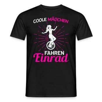 Coole Mädchen fahren Einrad - Männer T-Shirt - Schwarz - Vorne - AI Model Male 178 light (178cm)