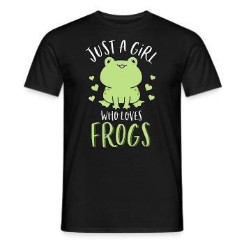 Just A Girl Who Loves Frogs Cute Frog Lover - Men's T-Shirt - black - Front - AI Model Male 178 light (178cm)