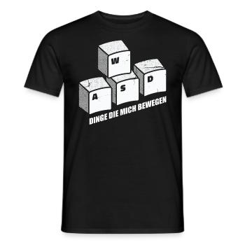 PC Gamer Gaming WASD Funny Gift Idea - Men's T-Shirt - black - Front - AI Model Male 178 light (178cm)