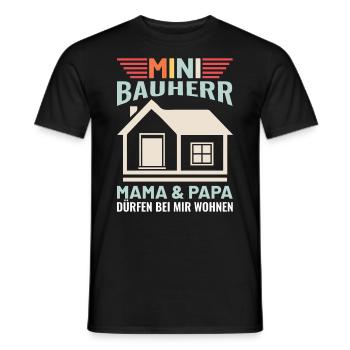 Kinder - Sohn & Tochter Bauherr Sprüche Geschenk - Männer T-Shirt - Schwarz - Vorne - AI Model Male 178 light (178cm)