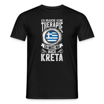 Ich brauche keine Therapie Ich muss nur nach Kreta - Männer T-Shirt - Schwarz - Vorne - AI Model Male 178 light (178cm)