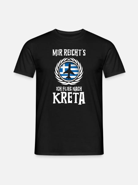 Mir reicht's Ich flieg nach Kreta - Männer T-Shirt - Schwarz