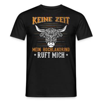 Keine Zeit mein Hochlandrind ruft mich - Männer T-Shirt - Schwarz - Vorne - AI Model Male 178 light (178cm)