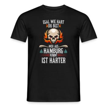 Egal wie hart du bist ein Hamburger ist härter - Männer T-Shirt - Schwarz - Vorne - AI Model Male 178 light (178cm)