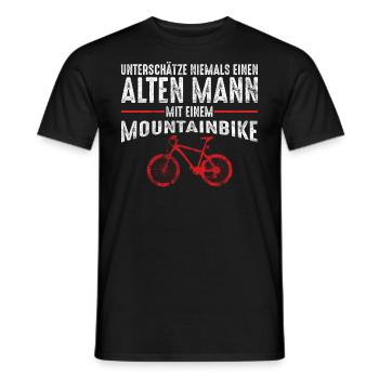 Old Man Mountain Bike | Mountain bike MTB - Men's T-Shirt - black - Front - AI Model Male 178 light (178cm)