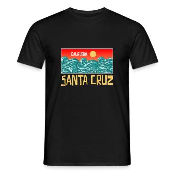 Santa Cruz California - Men's T-Shirt - black - Front - AI Model Male 178 light (178cm)