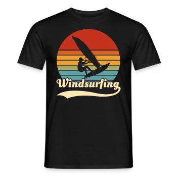 Planche à voile Rétro Vintage - T-shirt homme - noir - Devant - AI Model Male 178 light (178cm)