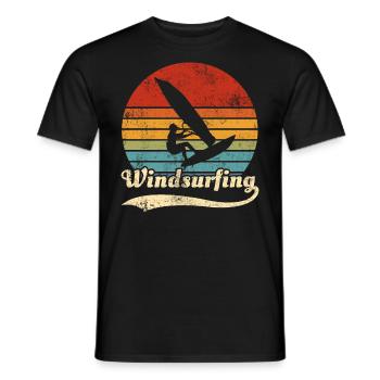 Windsurfing Windsurfer Retro Gift Idea - Men's T-Shirt - black - Front - AI Model Male 178 light (178cm)