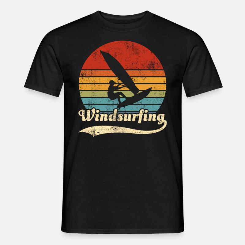 Windsurfing Windsurfer Retro Geschenkidee - Männer T-Shirt - Schwarz