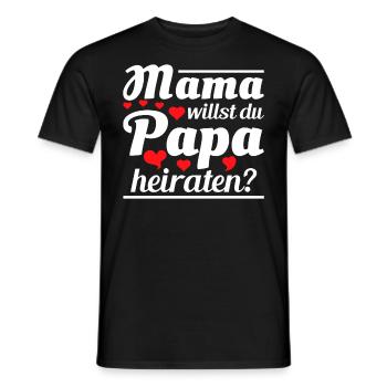 Tu veux te marier ? Demande en mariage Idées avec enfant - T-shirt homme - noir - Devant - AI Model Male 178 light (178cm)