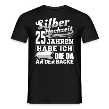 Silver Wedding Wedding Anniversary Marriage Husband Gift Idea - Men's T-Shirt - black - Front - AI Model Male 178 light (178cm)
