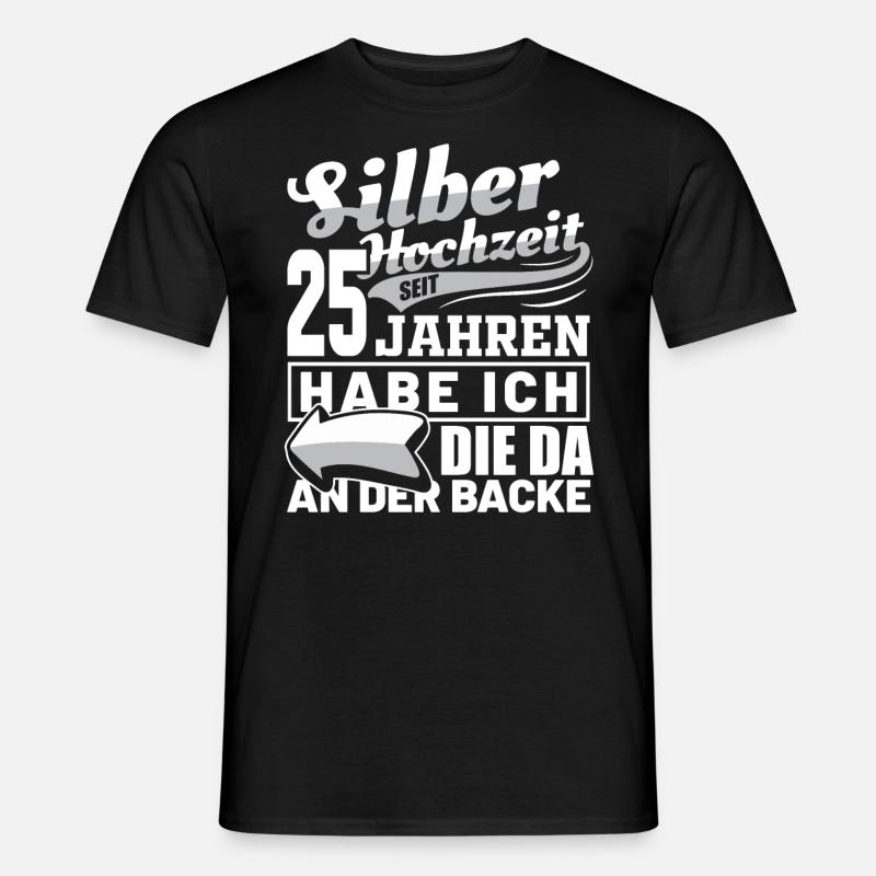 Silberhochzeit Hochzeitstag Ehe Mann Geschenkidee - Männer T-Shirt - Schwarz