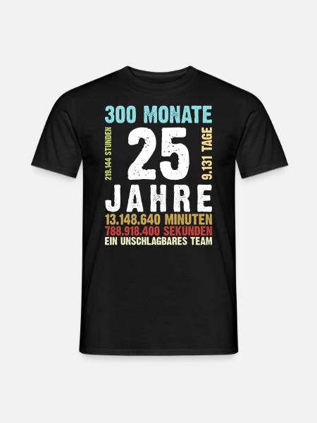 Silver Wedding 25th Year Wedding Anniversary Retro Style - Men's T-Shirt - black