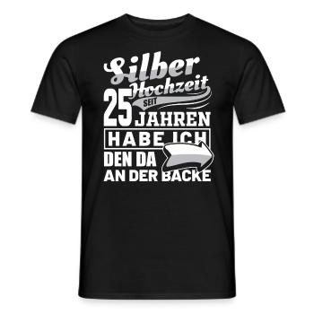 Silver Wedding Wedding Anniversary Marriage Wife Gift Idea - Men's T-Shirt - black - Front - AI Model Male 178 light (178cm)
