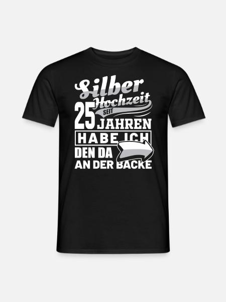 Silberhochzeit Hochzeitstag Ehe Frau Geschenkidee - Männer T-Shirt - Schwarz