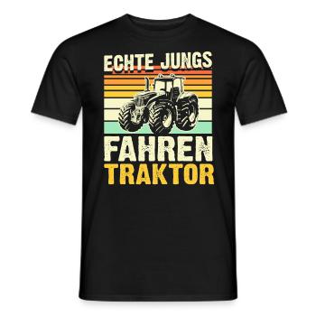 Traktor Bauer Landwirt Echte Jungs fahren Traktor - Männer T-Shirt - Schwarz - Vorne - AI Model Male 178 light (178cm)