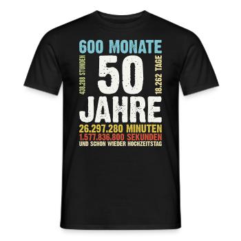 50 Jahre Goldene Hochzeit | Hochzeitstag Geschenk - Männer T-Shirt - Schwarz - Vorne - AI Model Male 178 light (178cm)