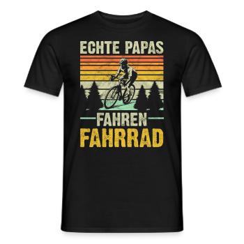 Fahrrad Papa | Echte Papas fahren Fahrrad - Männer T-Shirt - Schwarz - Vorne - AI Model Male 178 light (178cm)