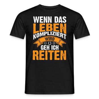 Pferd Kaltblut Reiten Reiter Sprüche Geschenkidee - Männer T-Shirt - Schwarz - Vorne - AI Model Male 178 light (178cm)