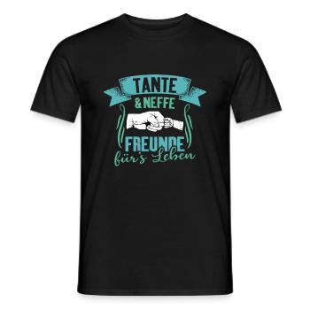 Tante & Neffe Freunde fürs Leben - Männer T-Shirt - Schwarz - Vorne - AI Model Male 178 light (178cm)
