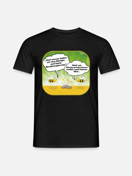 Bee joke as cartoon - Men's T-Shirt - black