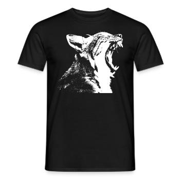 Lynx Wildcat Motif - Men's T-Shirt - black - Front - AI Model Male 178 light (178cm)