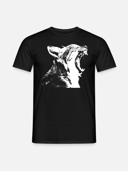 Luchs Wildkatze Motiv - Männer T-Shirt - Schwarz