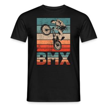BMX Rétro rétro cyclistes idée cadeau - T-shirt homme - noir - Devant - AI Model Male 178 light (178cm)