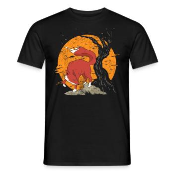 Kitsune Aesthetic Anime Gifts - Men's T-Shirt - black - Front - AI Model Male 178 light (178cm)