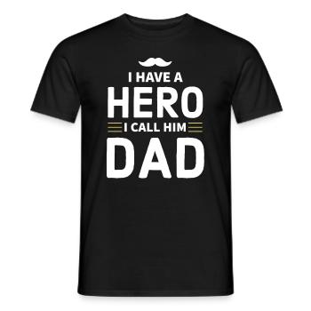 Fête des Pères, Fête des Pères, Fête des Pères, Fête des Pères - T-shirt homme - noir - Devant - AI Model Male 178 light (178cm)