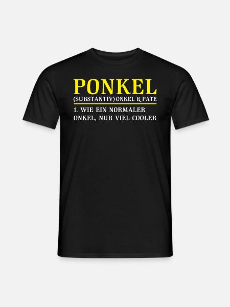 Ponkel | Pate & Onkel - Männer T-Shirt - Schwarz