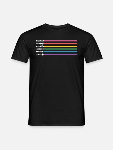 LGBT CSD Gay Pride Regenbogen Lichtschwert - Männer T-Shirt - Schwarz