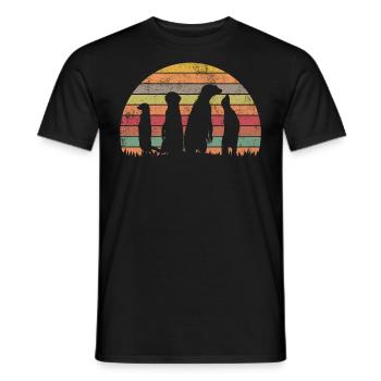 Suricate | Retro suricate rétro cadeau - T-shirt homme - noir - Devant - AI Model Male 178 light (178cm)