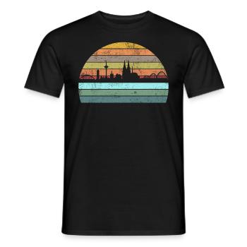 Köln Kölner Skyline Retro Vintage Style - Männer T-Shirt - Schwarz - Vorne - AI Model Male 178 light (178cm)