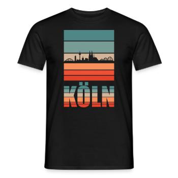 Köln Colonie Dom Stadt | Retro Vintage Style - Männer T-Shirt - Schwarz - Vorne - AI Model Male 178 light (178cm)