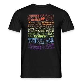 LGBT Love is love Human Tolerance Pride Gender - T-shirt homme - noir - Devant - AI Model Male 178 light (178cm)