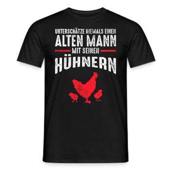 Hühner Geflügel Hahn Männer Spruch Geschenk - Männer T-Shirt - Schwarz - Vorne - AI Model Male 178 light (178cm)