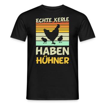 Lustiges Landwirt Hühner Huhn Züchter Bauer - Männer T-Shirt - Schwarz - Vorne - AI Model Male 178 light (178cm)