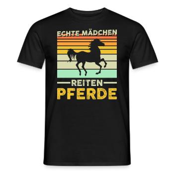 Reiterin Pferd Reiten Geschenk - Männer T-Shirt - Schwarz - Vorne - AI Model Male 178 light (178cm)