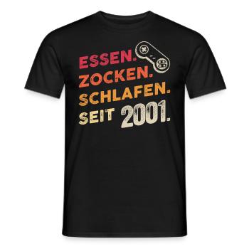 20 Geburtstag Gamer Gaming Zocker Retro Geschenk - Männer T-Shirt - Schwarz - Vorne - AI Model Male 178 light (178cm)
