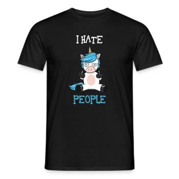 I hate people - Men's T-Shirt - black - Front - AI Model Male 178 light (178cm)