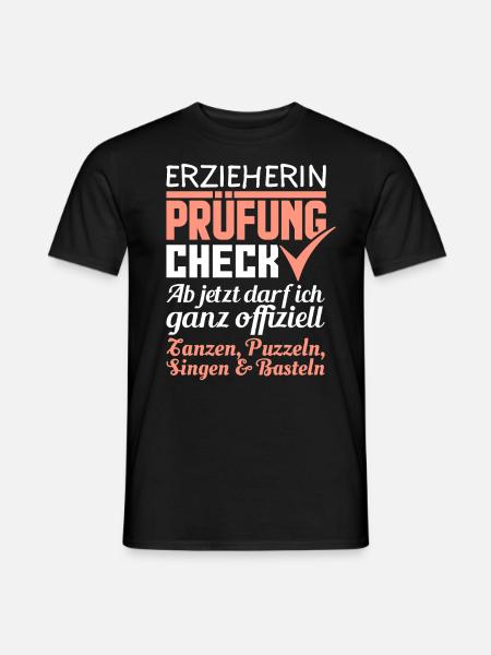 Erzieherin Prüfung Bestanden Geschenk - Männer T-Shirt - Schwarz