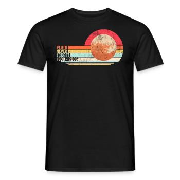 Vintage Never Forget Pluto - Retro Geschenk - Männer T-Shirt - Schwarz - Vorne - AI Model Male 178 light (178cm)