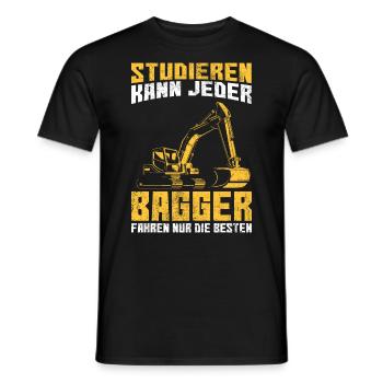 Studieren kann jeder Bagger fahren nur die Besten - Männer T-Shirt - Schwarz - Vorne - AI Model Male 178 light (178cm)