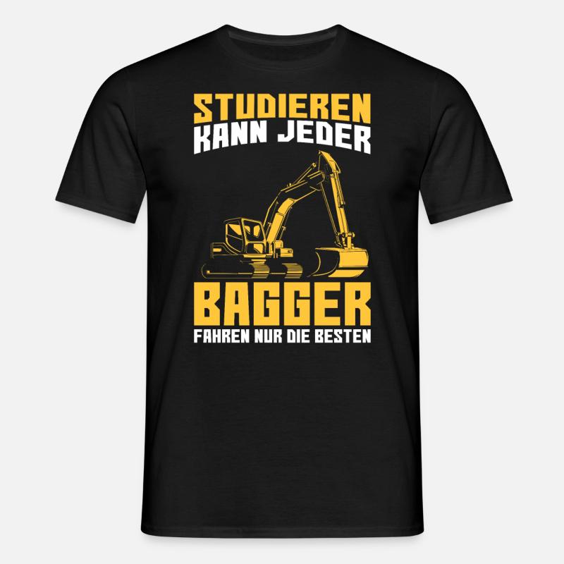 Baggerfahrer Bagger Spruch - Männer T-Shirt - Schwarz